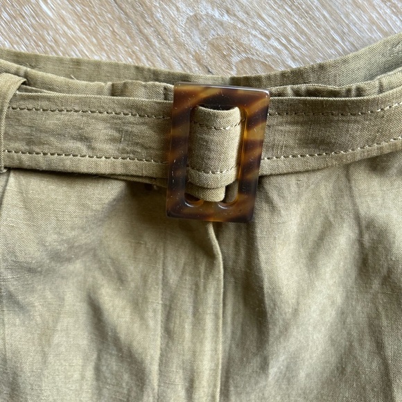 Vintage Liz Claiborne Silk Linen Pants 4 | High Waisted Trousers Removable Belt - Picture 3 of 7